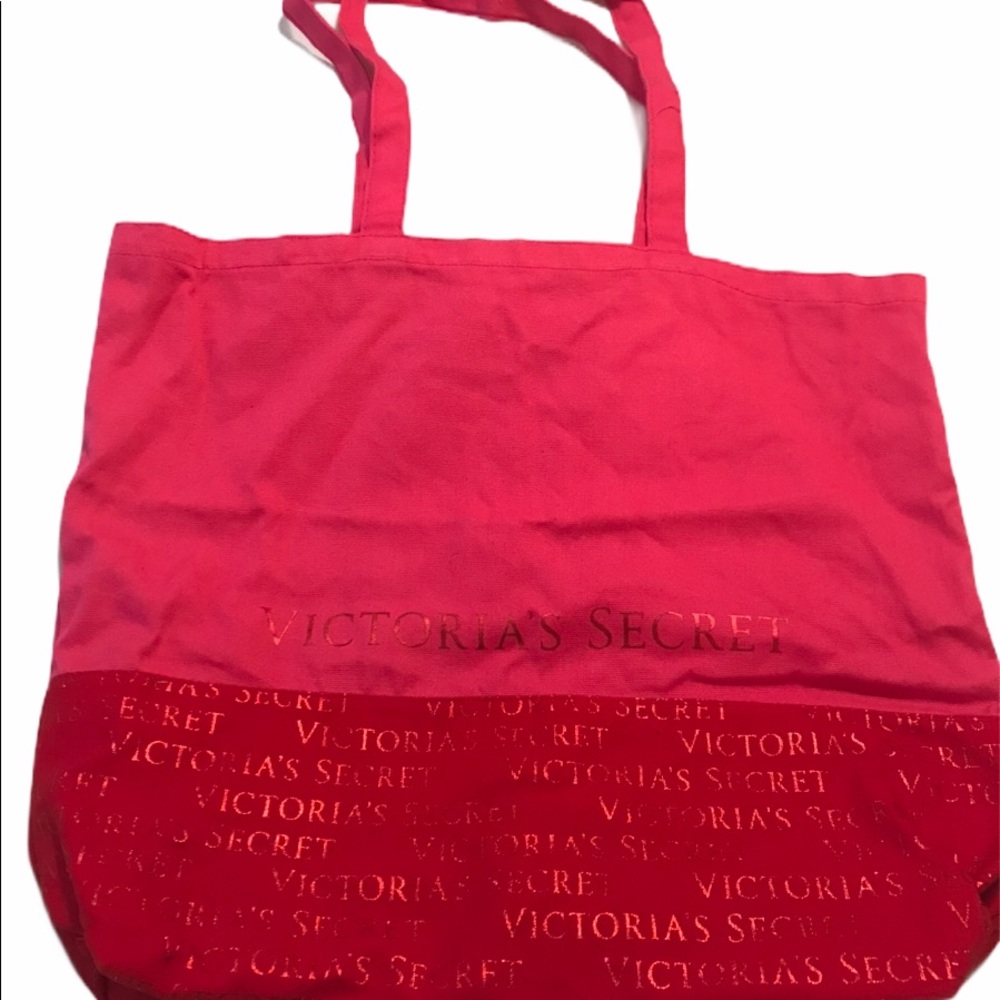 Red canvas Victoria Secrets tote bag